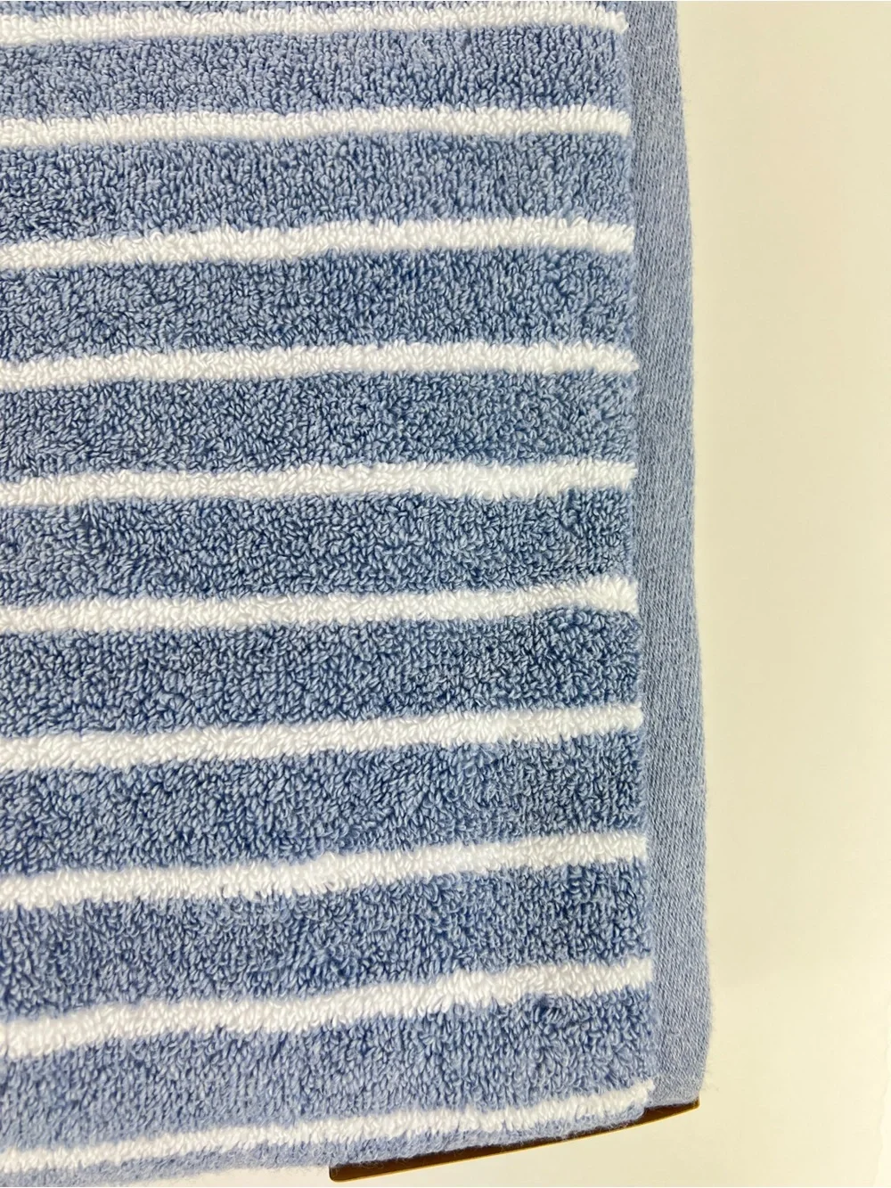 Common Thread Bath Towels Bamboo Blue White Wide Stripe Cotton 2 Pc Set NEW